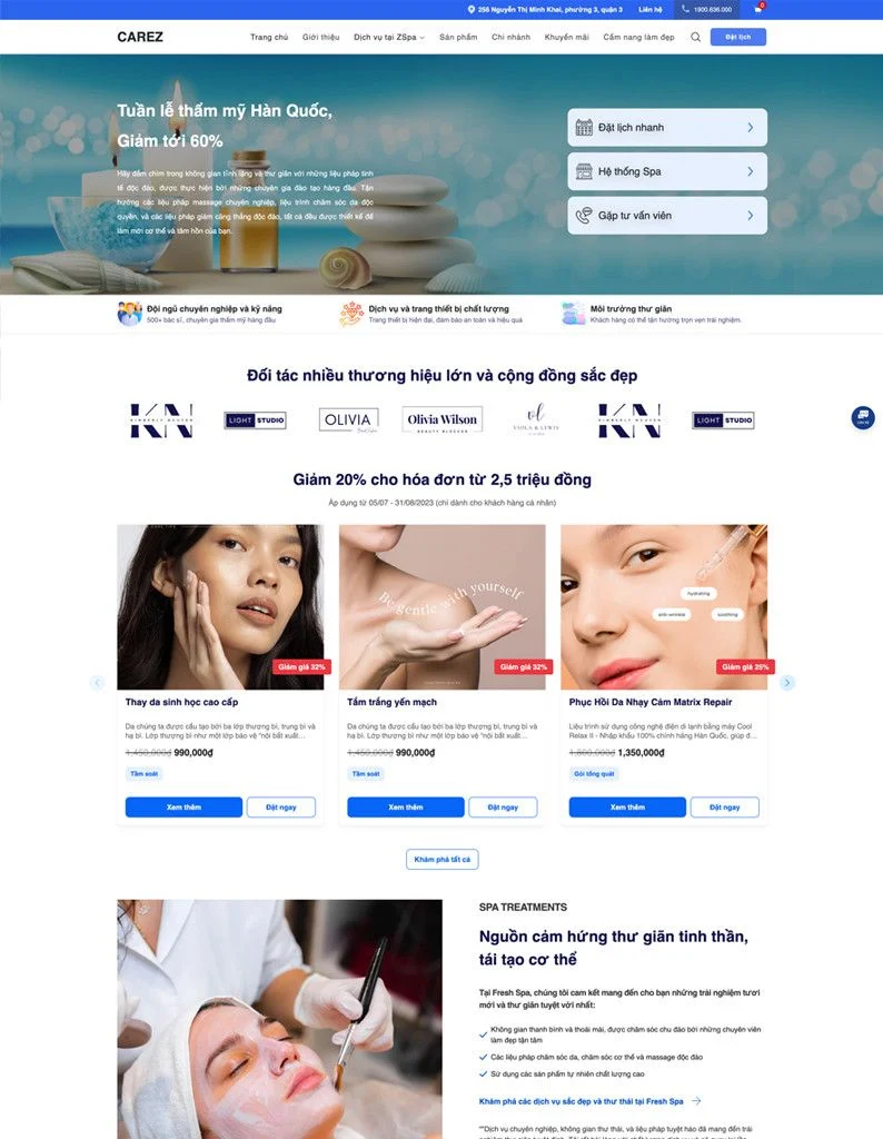 Theme chăm sóc sức khoẻ CareZ Spa