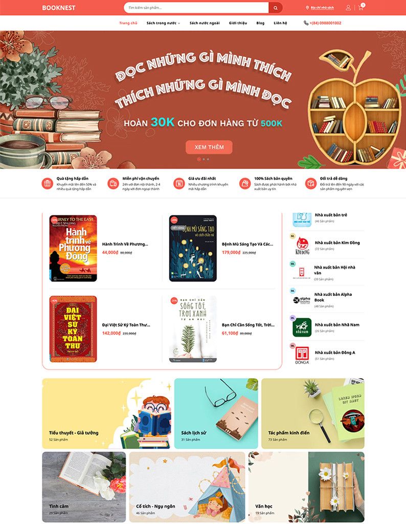 Theme sách Booknest